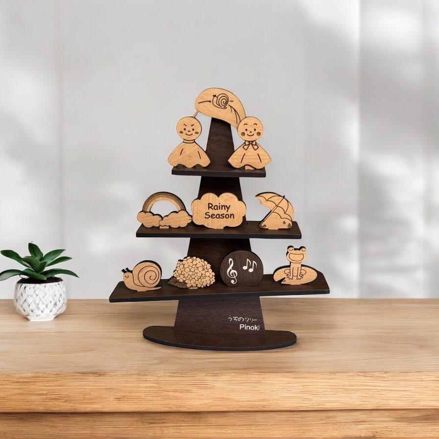 【単品購入】うちのツリー　梅雨パーツ　　６月　梅雨　雨　季節飾り　インテリア　2way　壁掛け　置き型 | 4枚目